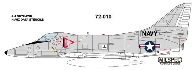 CAM Decals MILSPEC MS 72-010 obtisky 1/72 A-4 Skyhawk data