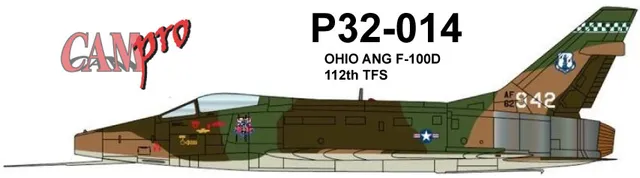 CAM Decals CAM PRO P32-014 obtisky 1/32 F-100D Ohio ANG
