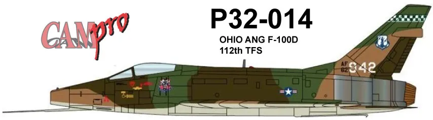 CAM Decals CAM PRO P32-014 obtisky 1/32 F-100D Ohio ANG