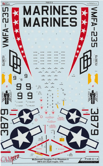 CAM Pro P48-014 obtisky 1/48 F-4J VMFA-235