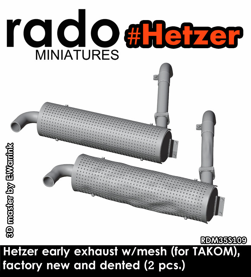Rado Miniatures 35S109 výfuk Hetzer s mřížkou 1/35