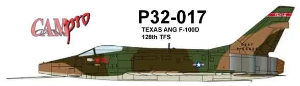CAM PRO P32-017 obtisky 1/32 F-100D Texas ANG