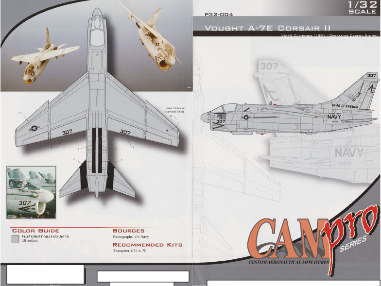 CAM PRO P32-004 obtisky 1/32 A-7E Corsair II VA-46