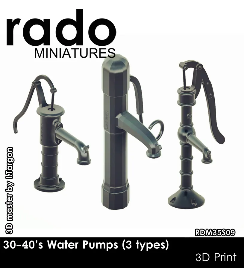 Rado Miniatures RDM35S09 vodní pumpy 1930–40 3 ks