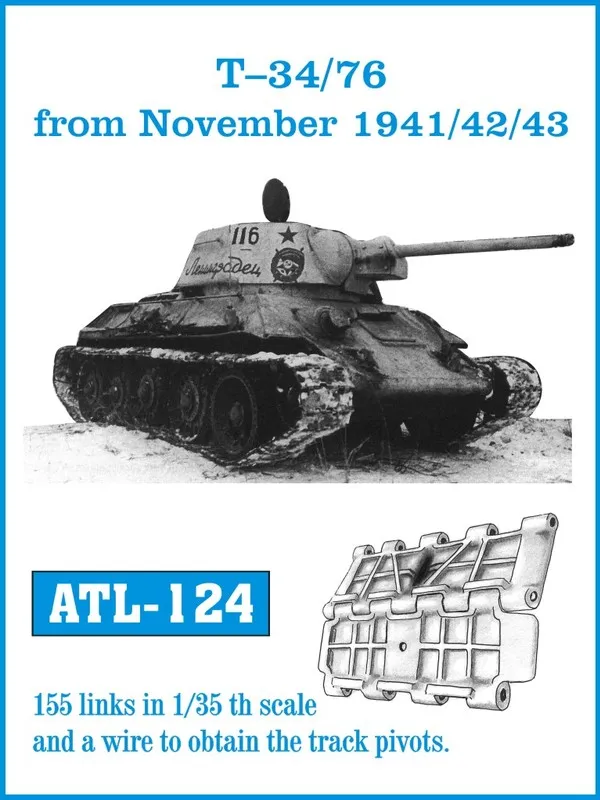 Friulmodel ATL-124 T-34/76 kovové pásy 1/35