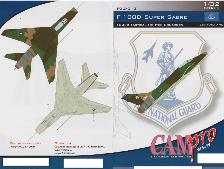 CAM PRO P32-013 obtisky 1/32 F-100D Louisiana ANG