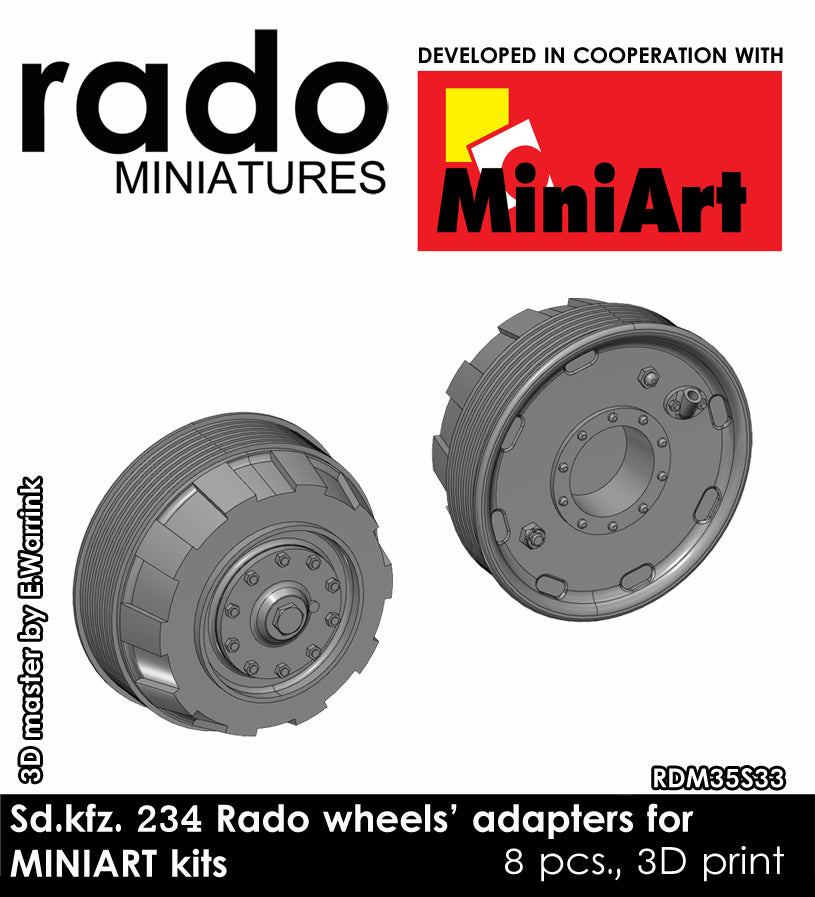 Rado Miniatures RDM35S33 adaptéry kol 1/35 pro Miniart 8 ks