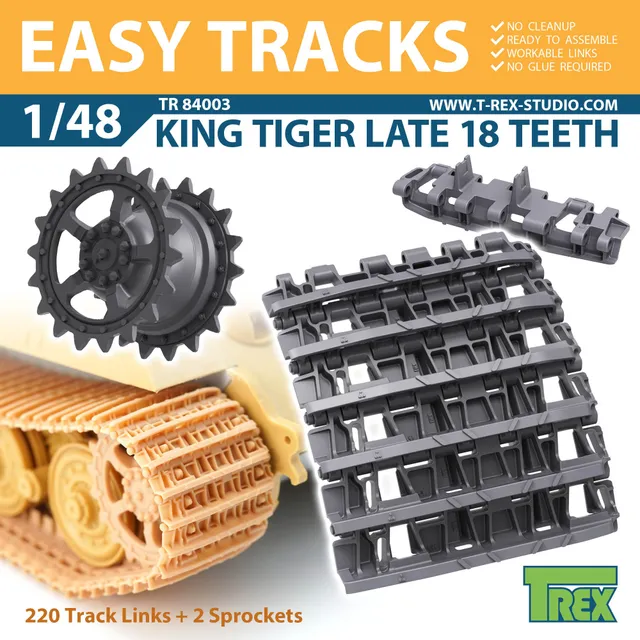 T-Rex Studio TR84003 King Tiger pásy 1/48 18 zubů pozdní