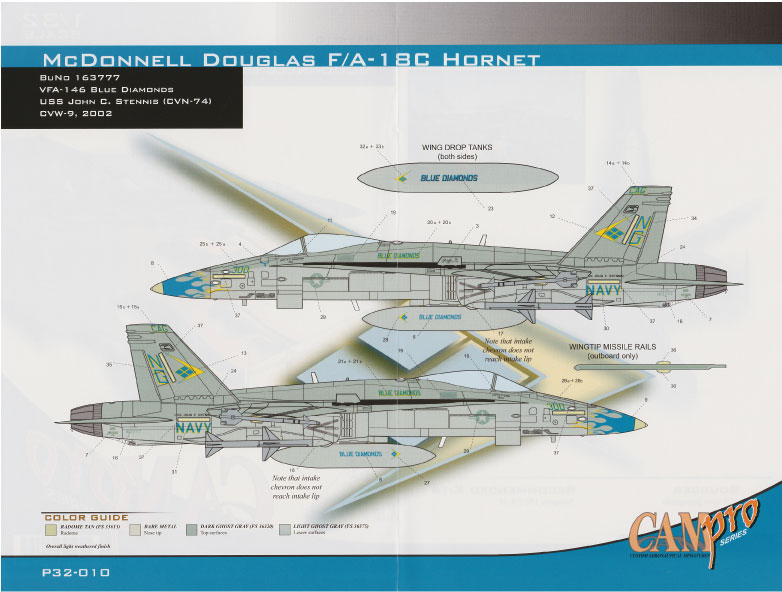 CAM Decals Cam Pro P32-010 obtisky 1/32 F/A-18C VFA-146