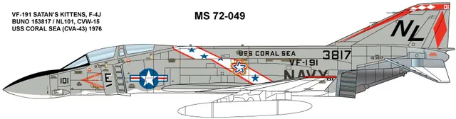 CAM Decals Milspec MS 72-049 obtisky 1/72 F-4J VF-191