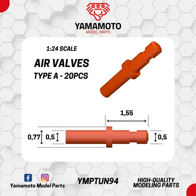 Yamamoto Air Valves Type A ventily 3D tisk