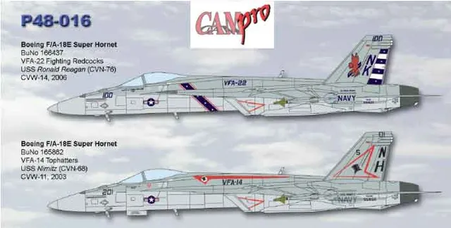 CAM Decals CAM PRO P48-016 decaly 1/48 F/A-18E VFA-14/22