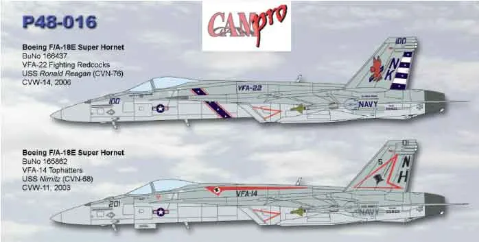 CAM Decals CAM PRO P48-016 decaly 1/48 F/A-18E VFA-14/22