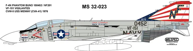 MILSPEC MS 32-023 obtisky 1/32 VF-151 F-4N
