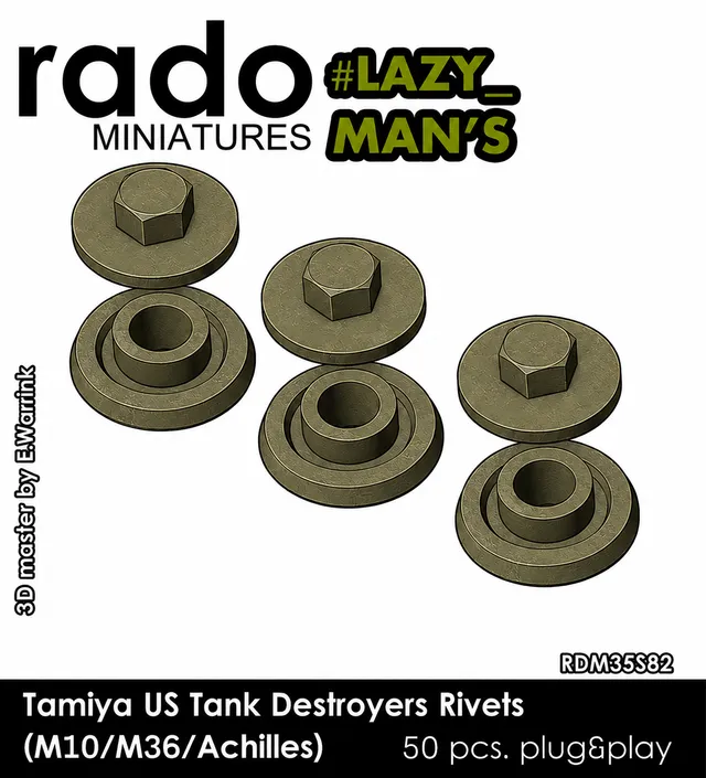 Rado Miniatures RDM35S82 šrouby 1/35 M10 50 ks