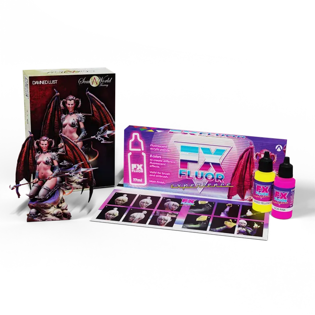 Scale75 FX Fluor Experience + Damned Lust pack figurka a barvy