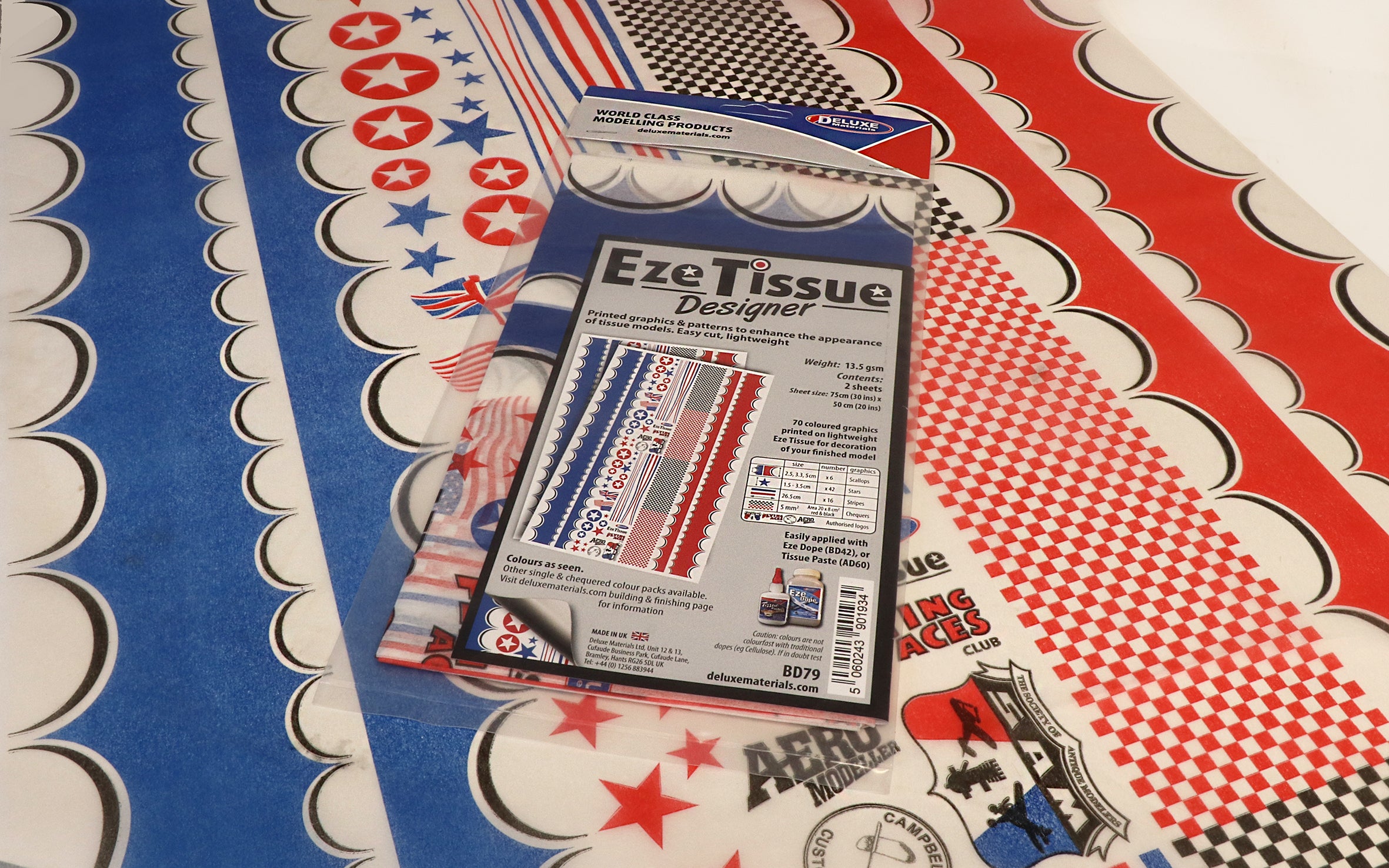Deluxe Materials Eze Tissue Designer potahový papír 2 archy vzorovaný