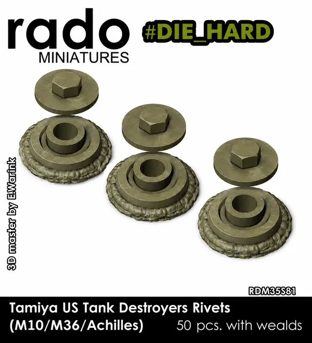 Rado Miniatures RDM35S81 nýty 1/35 na M10/M36 Achilles