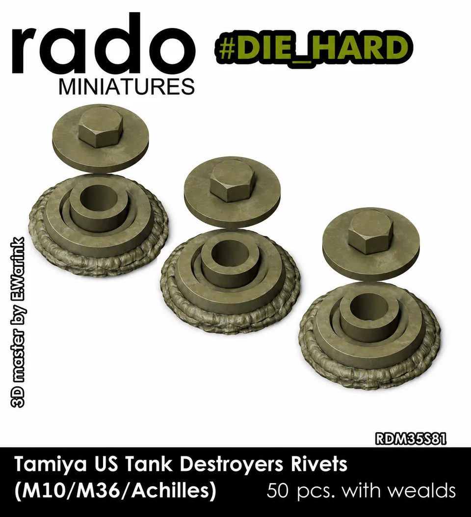 Rado Miniatures RDM35S81 nýty 1/35 na M10/M36 Achilles