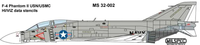 CAM Decals Milspec MS 32-002 obtisky 1/32 F-4 popisky