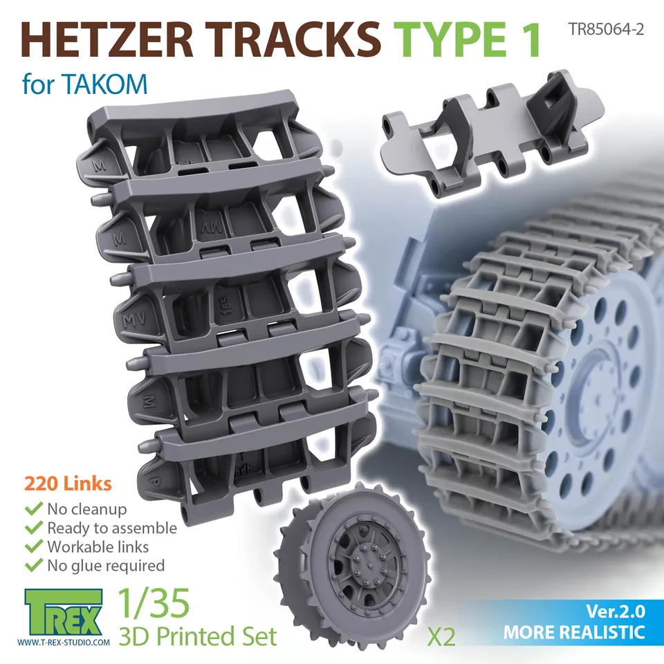 T-Rex Studio TR85064-2 pásy Hetzer Type 1 1/35 pro Takom