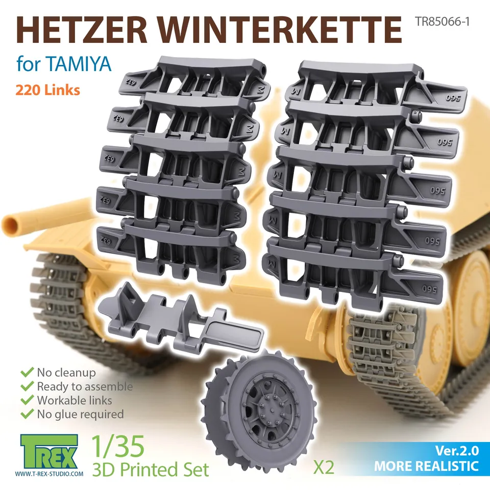 T-Rex Studio TR85066-1 Hetzer Winterkette pásy 1/35 pro Tamiya
