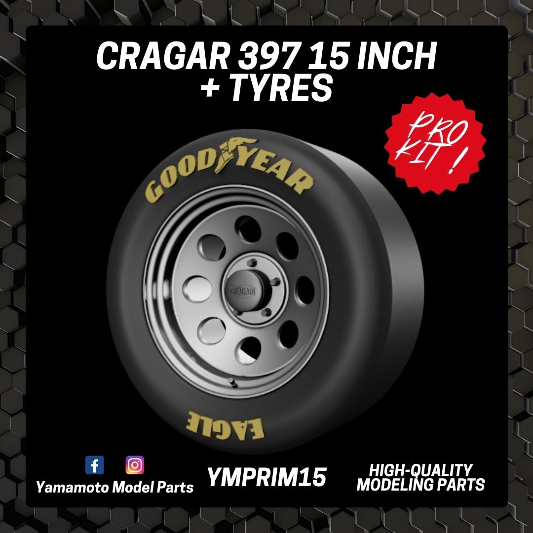 Yamamoto Cragar 397 15 kola s pneumatikami retro