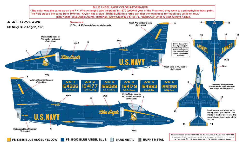 CAM Decals Milspec MS 48-055 obtisky 1/48 Blue Angels