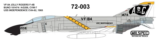 CAM Decals Milspec MS 72-003 obtisky 1/72 F-4B VF-84