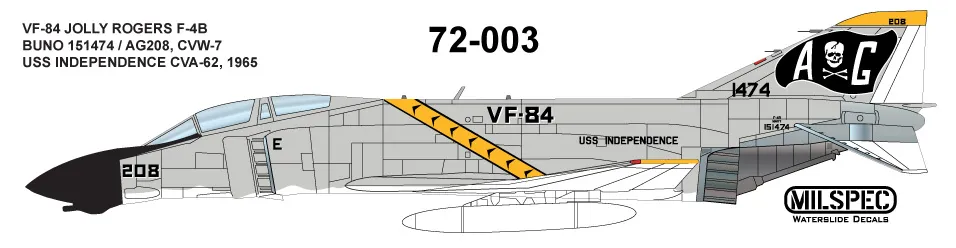 CAM Decals Milspec MS 72-003 obtisky 1/72 F-4B VF-84