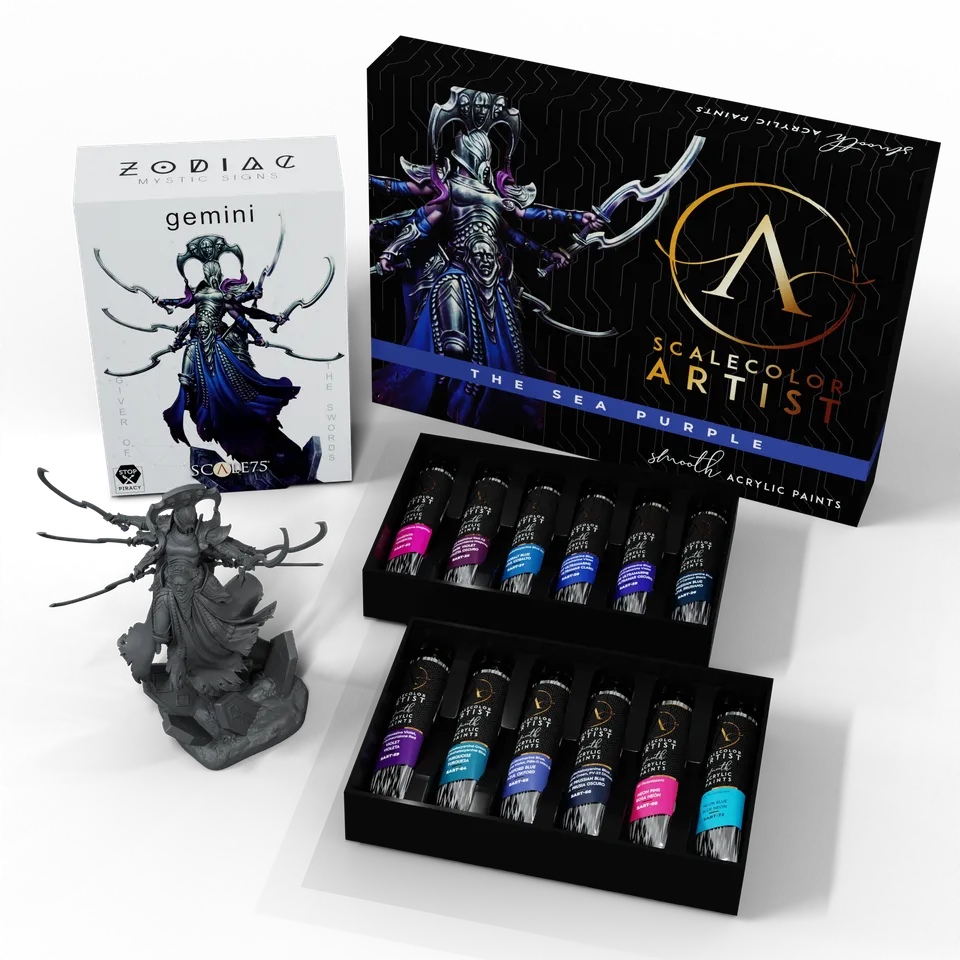 Scale75 Pack The Sea Purple + Gemini barvy + figurka sada