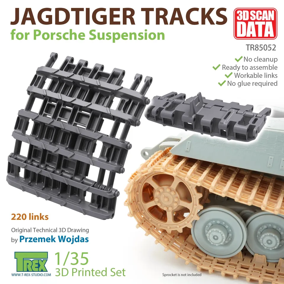 T-Rex Studio TR85052 pásy 1/35 Jagdtiger Porsche 3D tisk