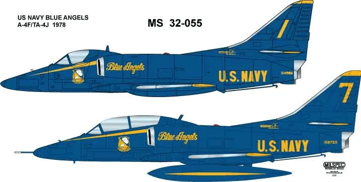 CAM Decals MILSPEC MS 32-055 obtisky 1/32 A-4F Blue Angels