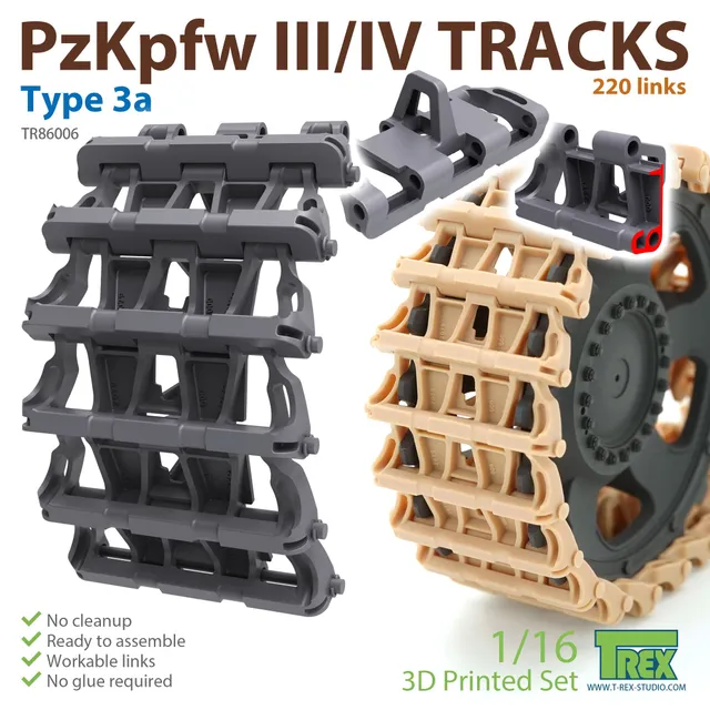T-Rex Studio TR86006 PzKpfw III/IV Tracks Type 3a pásy 1/16