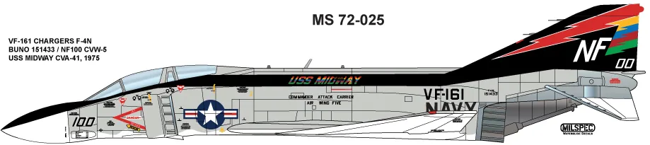 CAM Decals Milspec MS 72-025 obtisky 1/72 F-4N VF-161