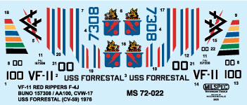 CAM Decals MILSPEC MS 72-022 obtisky 1/72 F-4J VF-11