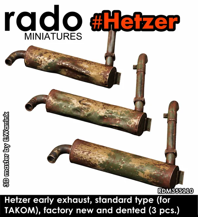 Rado Miniatures 35S110 výfuk 1/35 Hetzer raný
