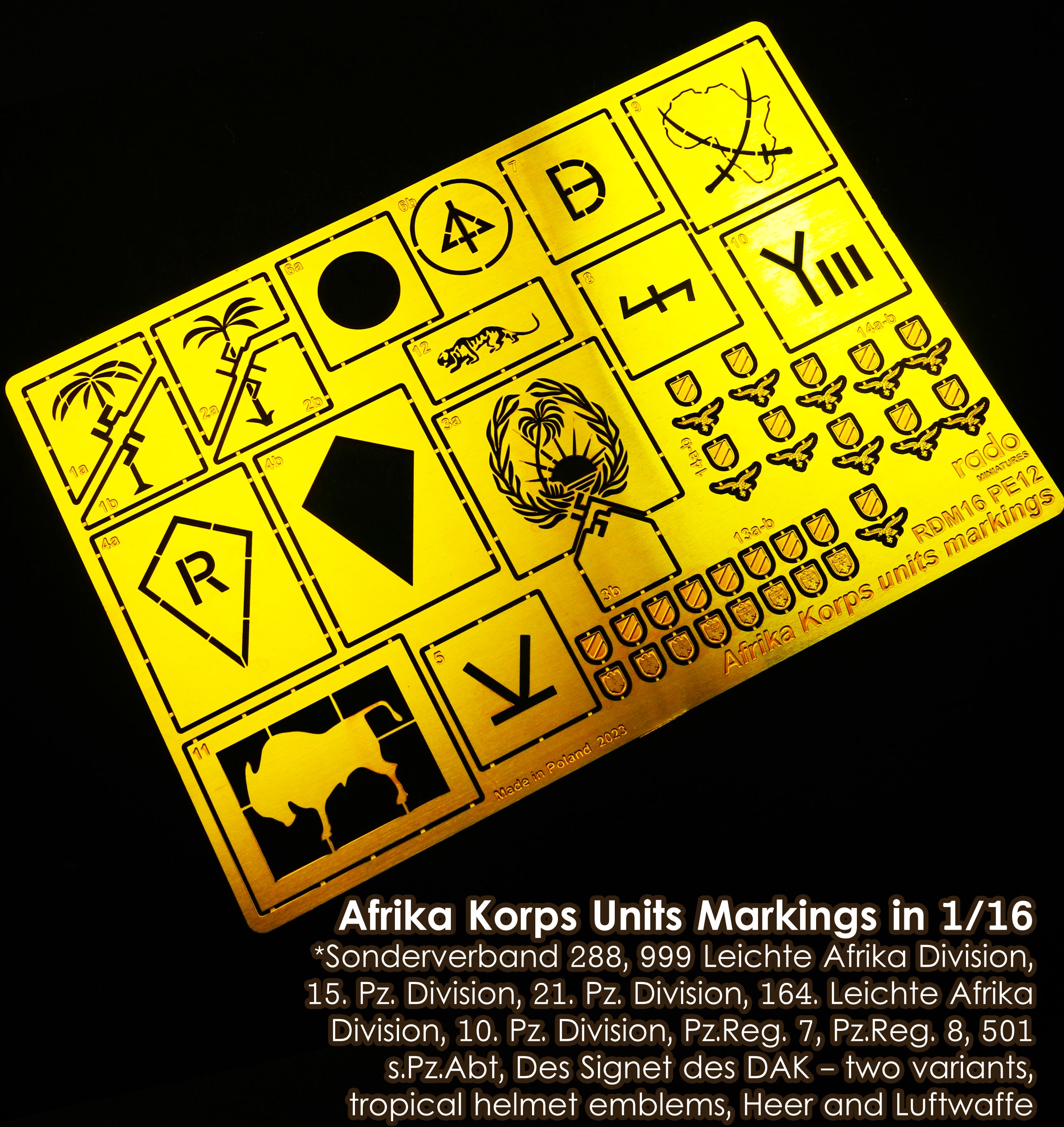 Rado Miniatures RDM16PE12 fotolept 1/16 Afrika Korps