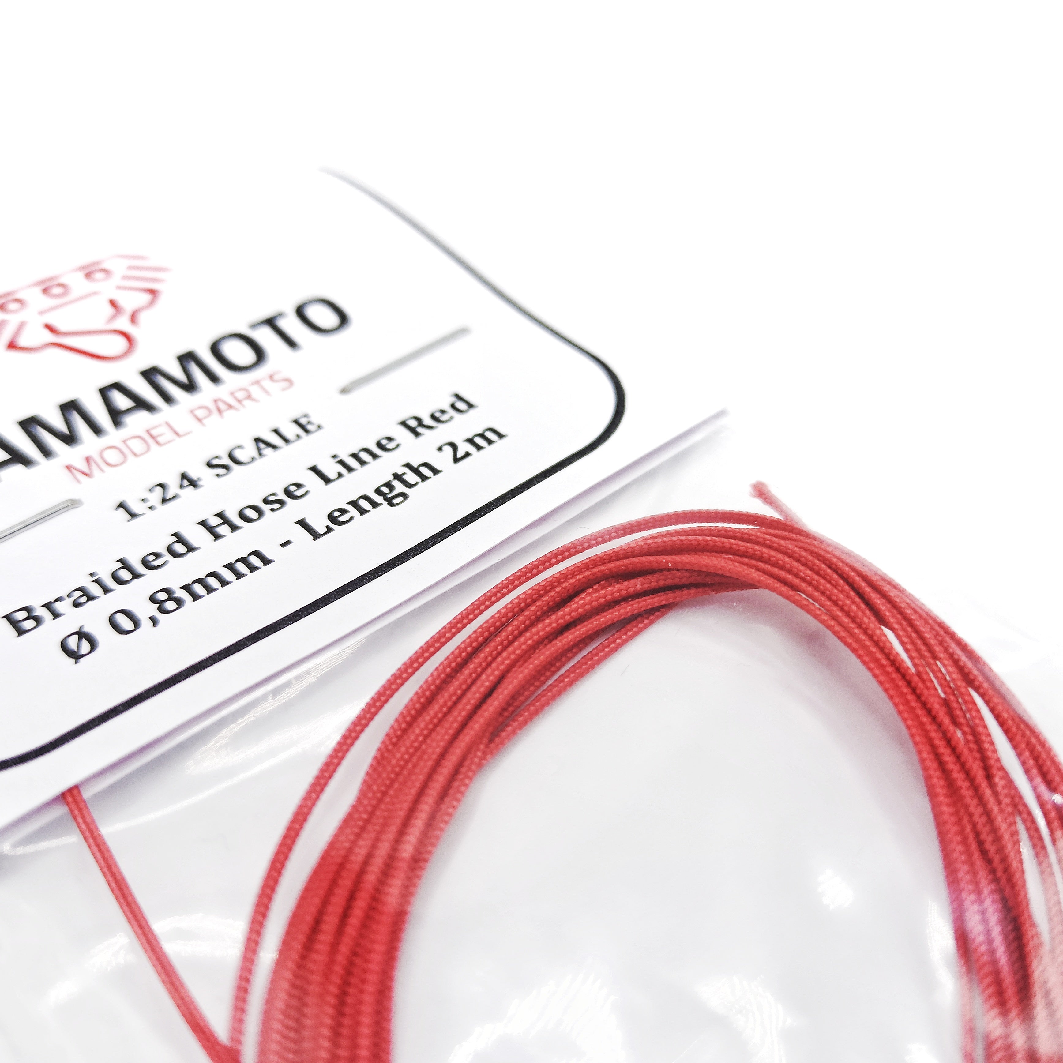 Yamamoto Model Parts Braided Hose hadice červená 0,8 mm 2 m