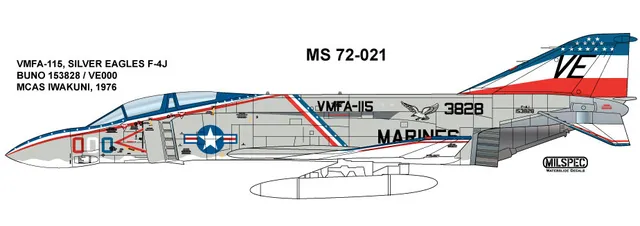 CAM Decals Milspec MS 72-021 obtisky 1/72 F-4J Bicentennial