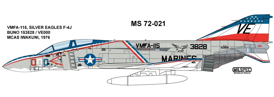 CAM Decals Milspec MS 72-021 obtisky 1/72 F-4J Bicentennial