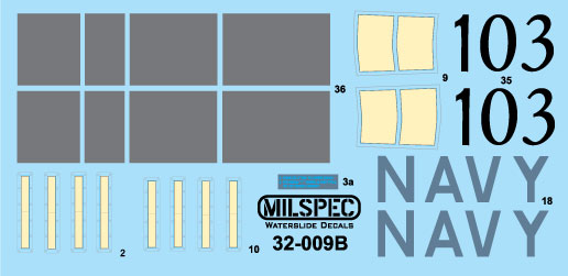 CAM Decals MILSPEC MS 32-009 obtisky 1/32 F-14B VF-143