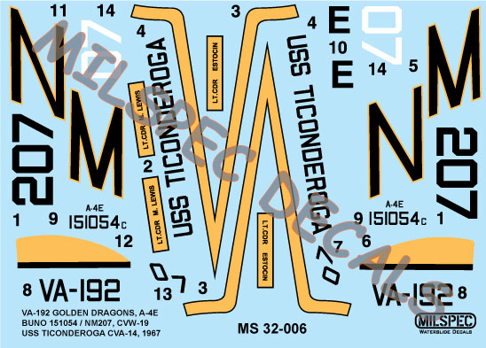 CAM Decals MILSPEC MS 32-006 obtisky 1/32 A-4E VA-192