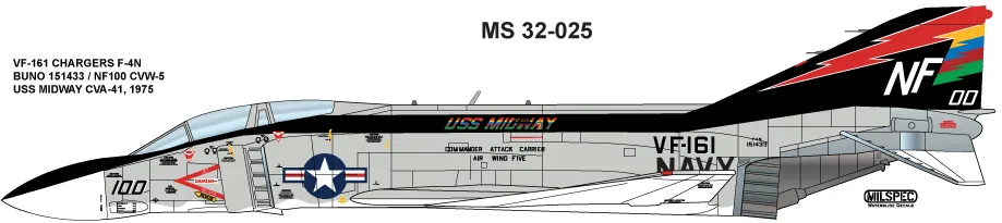 CAM Decals Milspec MS 32-025 obtisky 1/32 F-4N VF-161