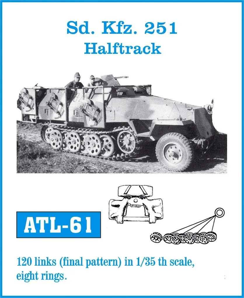 Friulmodel ATL-061 Sd.Kfz.251 kovové pásy 1/35 120 ks