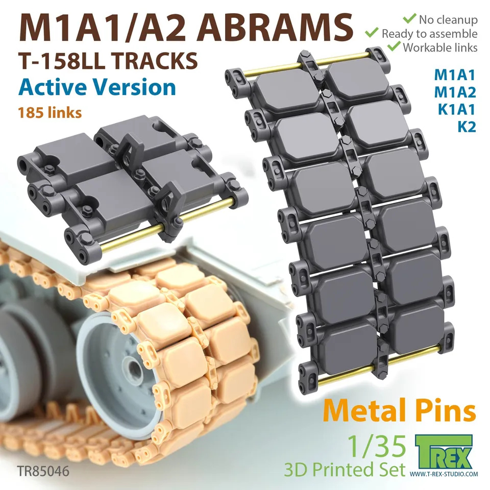 T-Rex Studio T-158LL pásy 1/35 M1A1/A2 Abrams aktivní