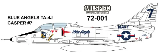 CAM Decals Milspec MS 72-001 obtisky 1/72 TA-4J Casper