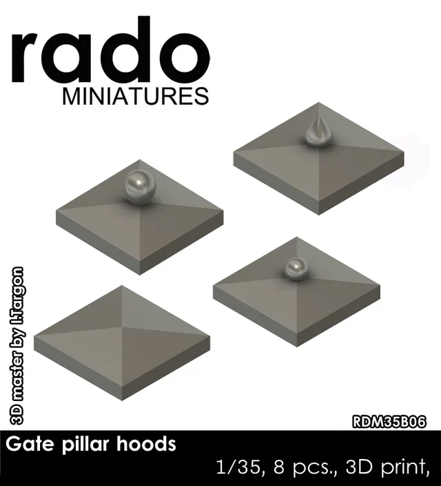 Rado Miniatures RDM35B06 doplňky 1/35 kryty sloupků 3D tisk