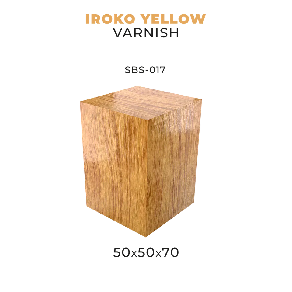 Scale75 Iroko Yellow Varnish podstavec 50x50x70 mm dřevěný