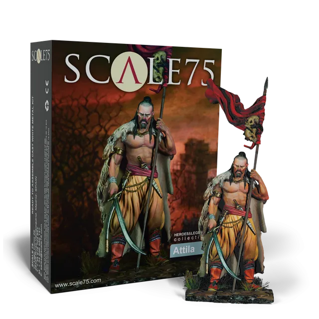 Scale75 Heroes & Legends Attila figurka 75 mm bílý kov